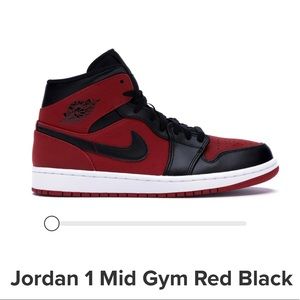 Nike Jordan 1 Mid Gym in Red/Black